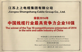 中国线缆行业最具竞争力企业十强榜单出炉 8188cc威尼斯排名第一