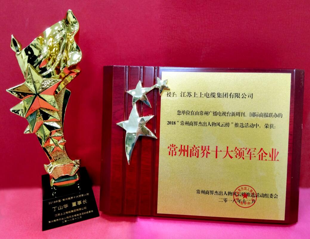 2018年12月6日，丁山华董事长荣获“常州商界十大领武士物”